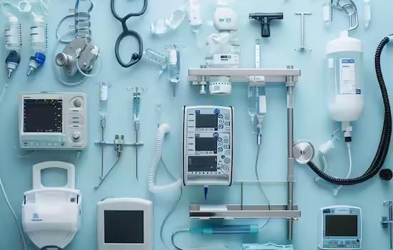 Medical equipment laid out